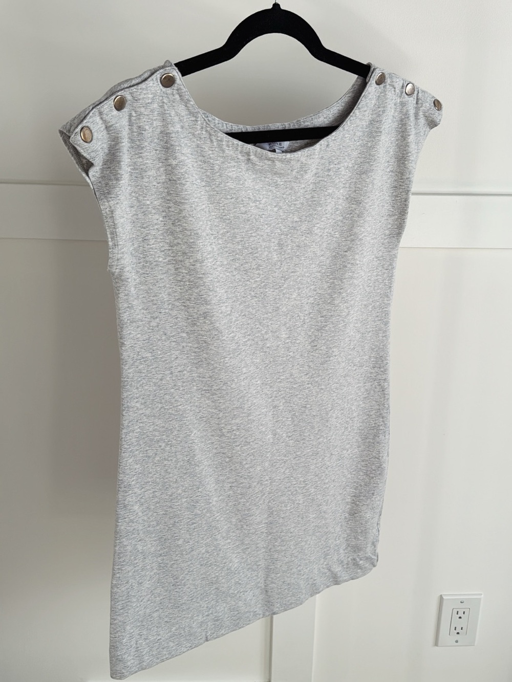 ALFRED SUNG Heather-Gray Grommet Shoulder Dress
